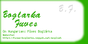 boglarka fuves business card