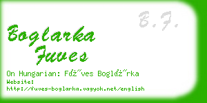 boglarka fuves business card